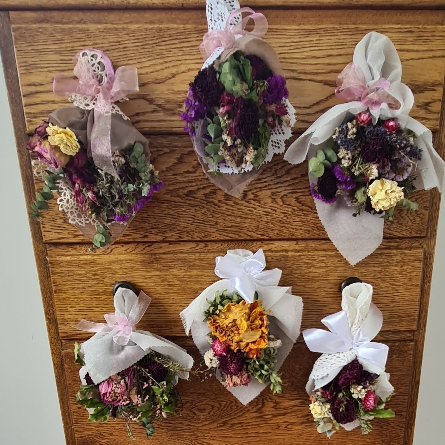 Dried Flower Bouquet Dahlias & Lace