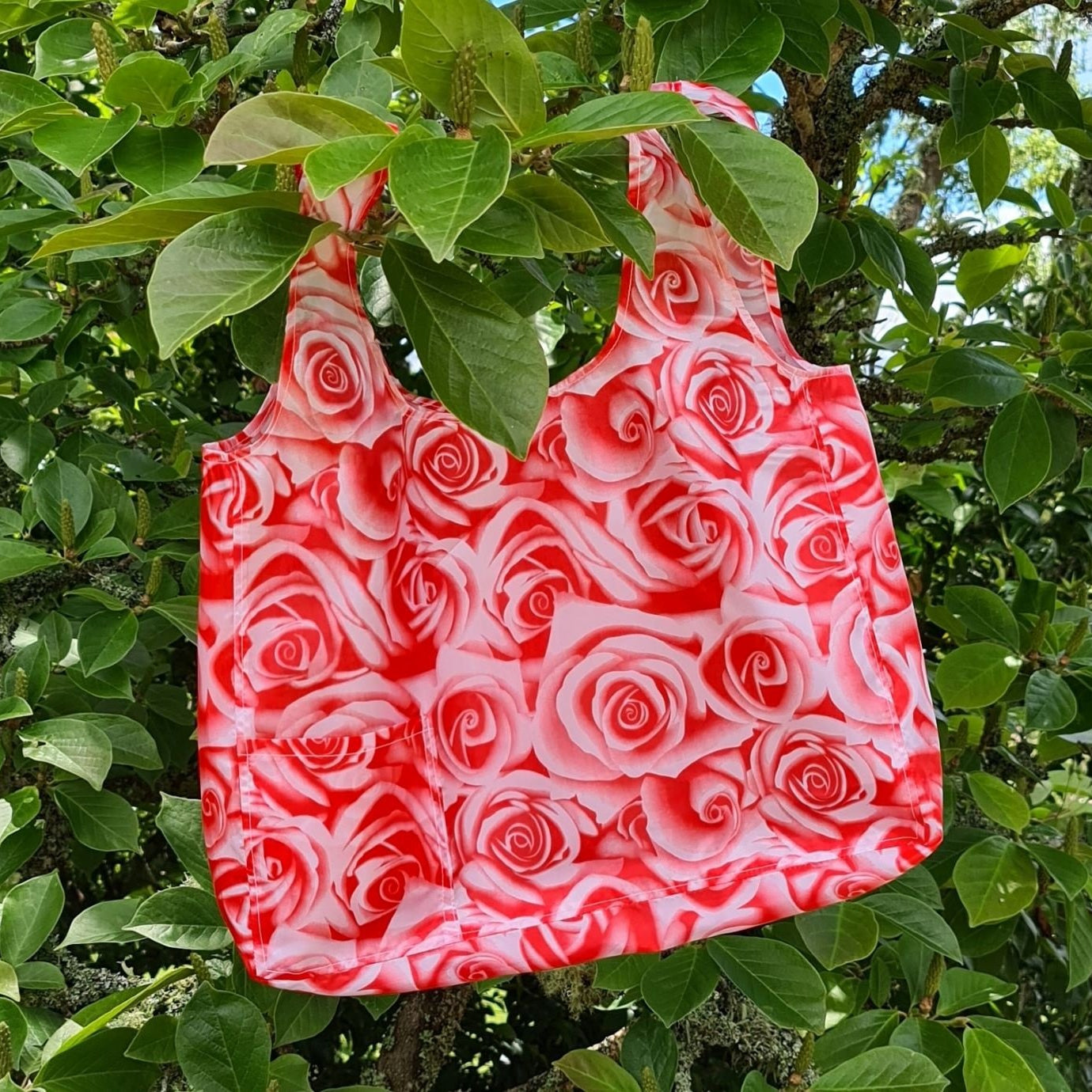Rose Satin Shopping Bags pack of 4